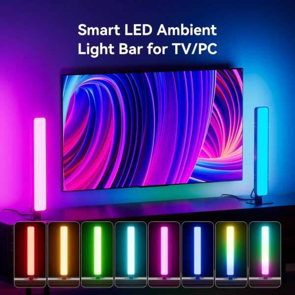 LED Light Bar, Music Sync RGB Light Bar, USB Ambient Lamp, Color Changing Gaming TV Backlight with Remote Control, 15 Dynamic Modes for Room Gaming Decoration - Image 5