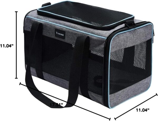 Vceoa 17.5x11x11 Inches Cat, Dog Carrier for Pets Up to 16 Lbs, Soft-Sided Cat Bag Animal Carriers Travel Puppy Carry As a Toy of Fabric Pet Home - Image 8