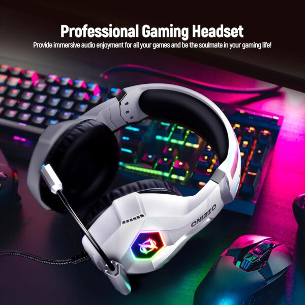 Gaming Headset for PC, Ps4, Ps5, Xbox Headset with 7.1 Surround Sound, Gaming Headphones with Noise Cancelling Mic, Over Ear Headphones for Switch, GEM Box, Atari 2600 System, Sega Game Gear - Image 6