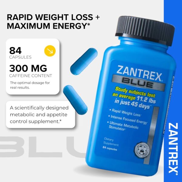 Zantrex Blue Energy & Thermogenesis Boost Energy | Weight Loss Supplement for Appetite Control, Increased Calorie Burn and Supports GLP-1 Levels | 84 Capsules - Image 2