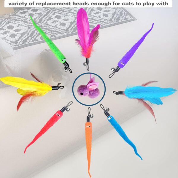 ZPH Cat Toys Interactive for Indoor Cats,2PCS Retractable Cat Wand,9PCS Teaser Toys&1PCS Hanging Door Lure Kitten Toy,Interactive Feather Toy for Teaser Play and Chase Exercise with Kitten - Image 2
