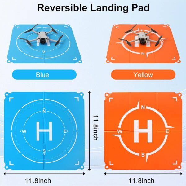 JISONCASE Drone Landing Pad, Universal Portable Double-Sided Waterproof Fast-fold Helipad, Landing Pad Weighted for DJI Neo/Mini 4k/Mini 4 Pro/Mini 3/Air 3S/Avata 2/Mavic 3 Pro Drones etc (20 inch) - Image 5