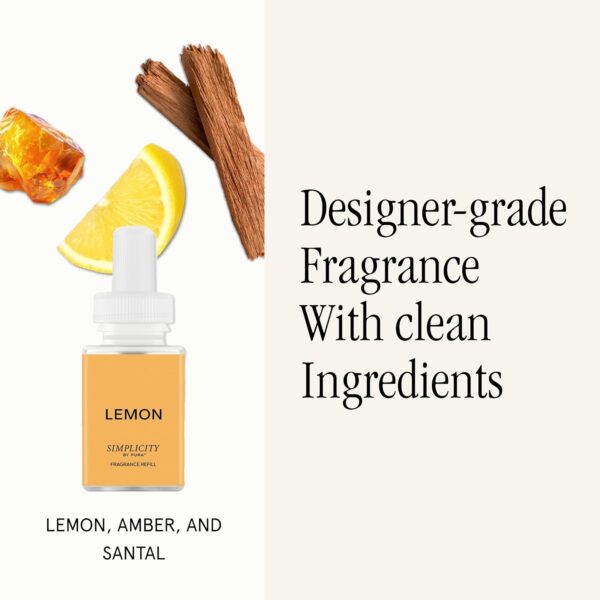 Pura Mini Smart Fragrance Diffuser for Small Spaces Adjustable Smart Home Device with LED Light & Automatic Vial Detection - Includes 1 Scent Refill; Lemon - Image 5
