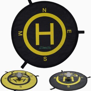 55cm/21'' Drone Landing Pad, Waterproof Fast-fold Double Sided Quadcopter Universal Parking Apron for RC Drones Helicopter for DJI Mini 3 Pro/2/SE/Spark/Mavic Air Accessories