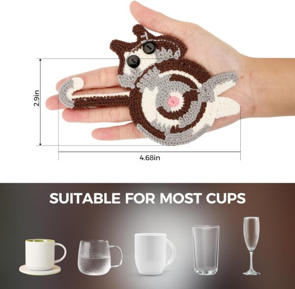 Drink Coaster | Cat Gifts for Cat Lovers,Fun Woven Creative Coasters,Cute Coffee Coaster for Home Decor Tabletop Protection Suitable for Kinds Cups (3PC) - Image 4