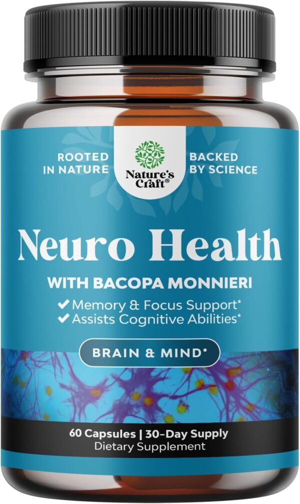 Nootropic Brain Supplement for Memory and Focus Enhancement - Vitamins for Mental Health & Clarity with VIT A, B6, Riboflavin, Niacin, Thiamin & Folate - Cognitive Complex for Mind Vitality - 60 Ct