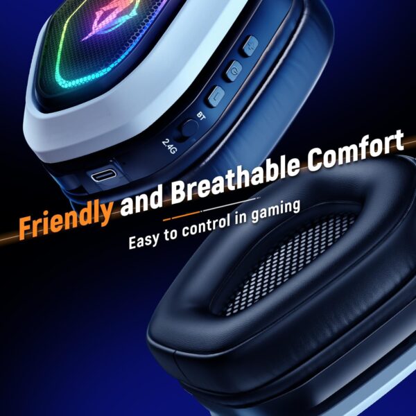 2.4GHz Wireless Gaming Headset for PC, Ps5, Ps4 - Lossless Audio USB & Type-C Ultra Stable Gaming Headphones with Flip Microphone, 40-Hr Battery Gamer Headset for Switch, Laptop, Mobile, Mac - Image 4