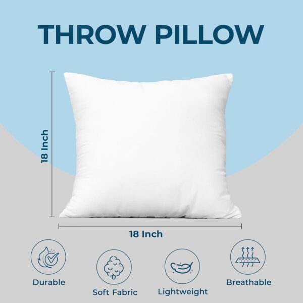 Utopia Bedding Throw Pillows (Set of 4, White), 18 x 18 Inches Pillows for Sofa, Bed and Couch Decorative Stuffer Pillow - Image 4