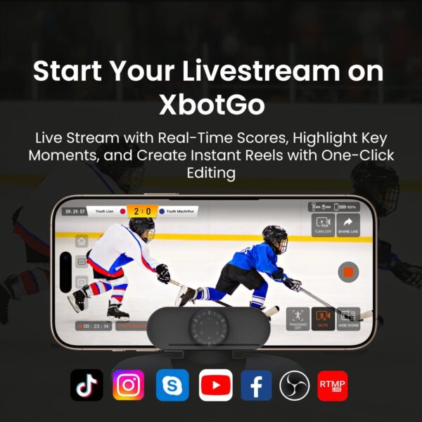 Chameleon AI Auto Sports Action Camera - 4K 60FPS Soccer Camera and Basketball Tracking Camera for Team Sports, Live Streaming, No Subscription, Works with iOS & Android (Lava Graphite) - Image 3