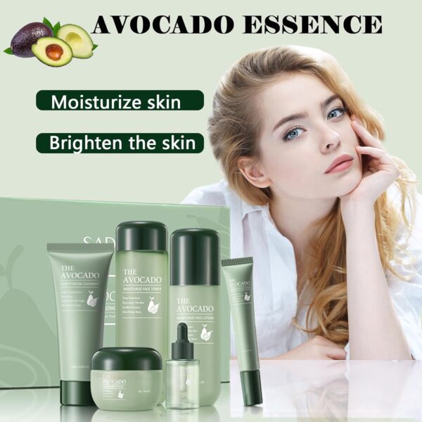 Avocado Skin Care Set for Women,6PCS Skincare Kits with Facial Cleanser, Toner, Serum, Lotion,Cream, Eye Cream, Moisturizing Korean Skincare Set,Anti-Aging Skin Care Set,Birthday Gifts for Women - Image 2