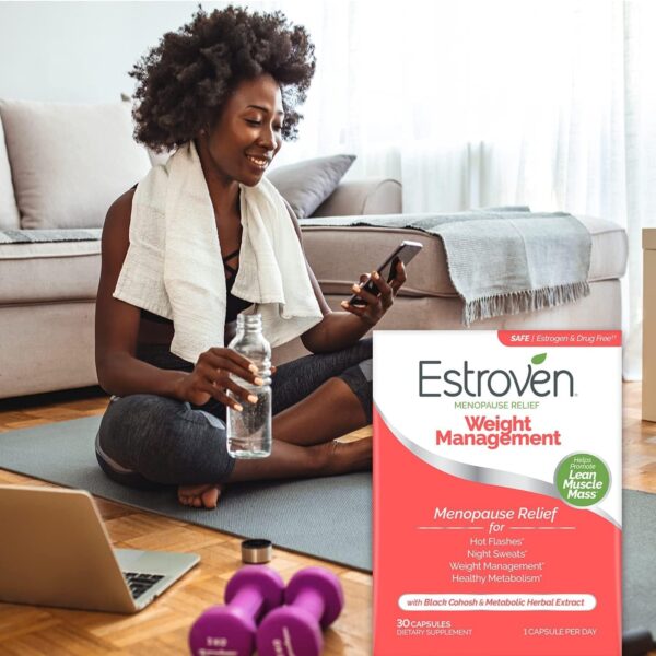 Estroven Weight Management for Menopause Relief - 30 Ct. - Clinically Proven Ingredients Help Manage Weight, Provide Night Sweats & Hot Flash Relief - Drug-Free & Gluten-Free Caplets - Image 9