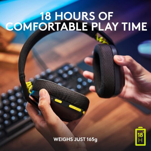 Logitech G435 LIGHTSPEED Wireless Bluetooth Gaming Headset - Lightweight, built-in mics, 18h battery, compatible with Dolby Atmos, PC, PS4, PS5, Nintendo Switch, Mobile - Black - Image 6