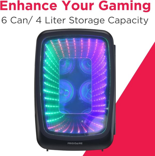 Frigidaire EFMIS179 Gaming Light Up Mini Beverage Refrigerator, Stealth - Image 2