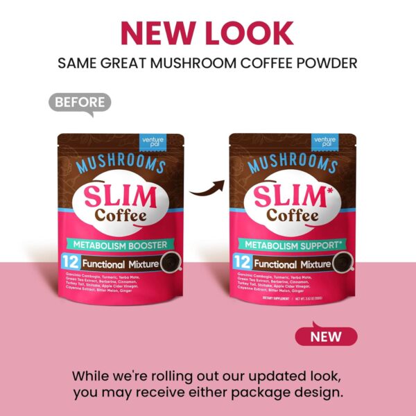 Venture Pal Slim Mushroom Coffee for Weight Loss, Instant Coffee with Berberine, Cinnamon, Yerba Mate, Turmeric, & More, 1800mg(10:1) Extract for Diet Support & Metabolism Boost - 40 Servings - Image 8