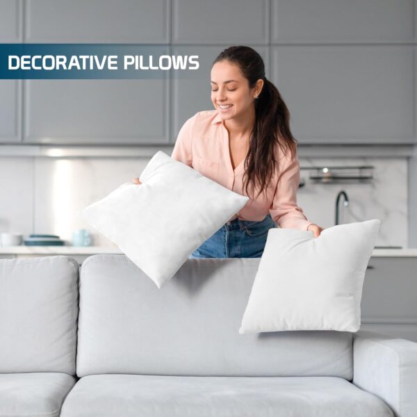 Utopia Bedding Throw Pillows (Set of 4, White), 18 x 18 Inches Pillows for Sofa, Bed and Couch Decorative Stuffer Pillow - Image 3
