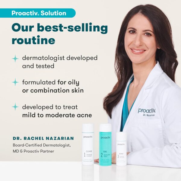 Proactiv 3 Step Acne Treatment - Benzoyl Peroxide Face Wash, Repairing Acne Spot Treatment for Face and Body, Exfoliating Toner - 30 Day Complete Acne Skin Care Kit - Image 2
