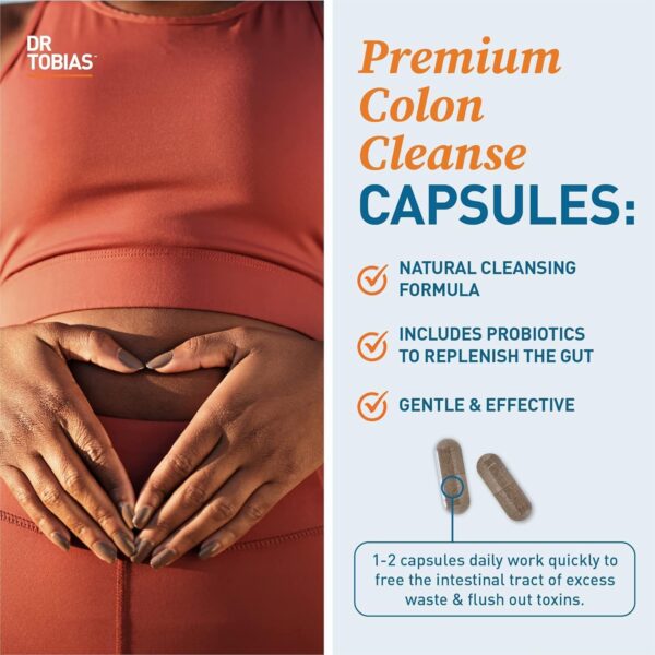 Dr. Tobias Colon 14 Day Cleanse, Advanced Gut Cleanse Detox for Women & Men with Cascara Sagrada, Psyllium Husk, Senna Leaf & Probiotics, Non-GMO Colon Cleanse, 28 Capsules 1-2 Daily - Image 4