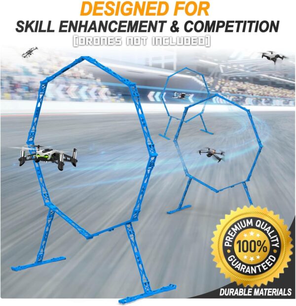 Drone Obstacle Course, Includes 3 Pack Easy to Build Obstacle Hoop, FPV Racing Drone Loop Gate, Suitable Competition RC FPV Racing of Drones or Model Aircraft Games for Age 6-12 Kids or Adults - Image 4