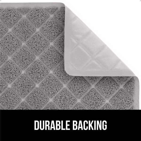 GORILLA GRIP Cat Litter Box Mat, Water Resistant Kitty Litter Trapping Mat, Textured Backing, Easy to Clean, Less Waste and Clean Floors, Kitten Supplies for Indoor Cats, Soft on Paws, 24x17 Gray - Image 4