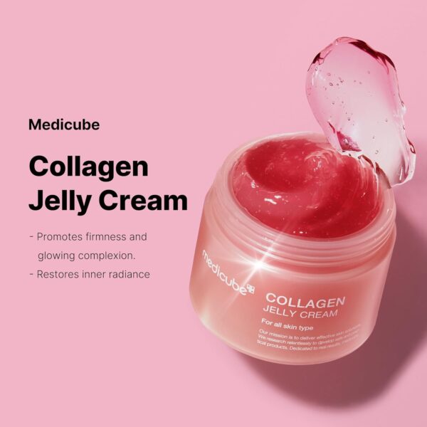 medicube Collagen Jelly Cream- Niacinamide & Freeze-Dried Hydrolyzed Collagen-Boosts skin barrier hydration & gives 24h Glow & Firmer looking skin | No artificial color, Korean skincare (3.71 fl.oz.) - Image 4