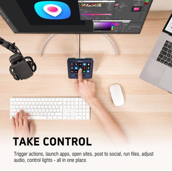 VSDINSIDE Macro Keypad, Stream Controller Deck Gaming Streaming Shortcut Keyboard, 18 Programmable Keys Customizable Visual AI Pad USB Soundboard for OBS, YouTube, Desk Office Setup, Laptop, PC, Mac - Image 5