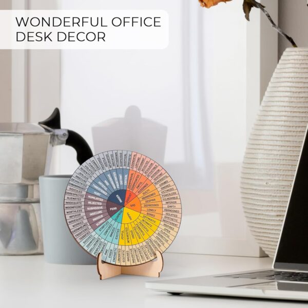 Feelings Wheel Therapy Office Desk Decor - Double Sided Mental Health Emotions Chart with Stand, Therapist Gifts for Home Office Women Man - Image 7