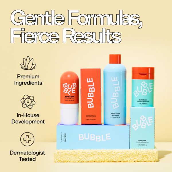 Bubble Skincare Fresh Start Gel Cleanser - Gentle Exfoliating Face Wash for Oily Skin - Formulated with Aloe Vera Juice + Caffeine to Protect and Soothe Complexion (125ml) - Image 6
