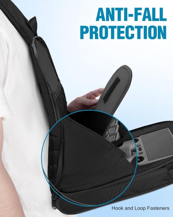 Mini 4 Pro Case, Waterproof Hard Carrying Case, Portable Travel Drone Sling Backpack, Crossbody Bag Compatible with DJI Mini 4 Pro, RC 2/ RC-N2 Controller, Fly More Combo and Accessories - Image 5