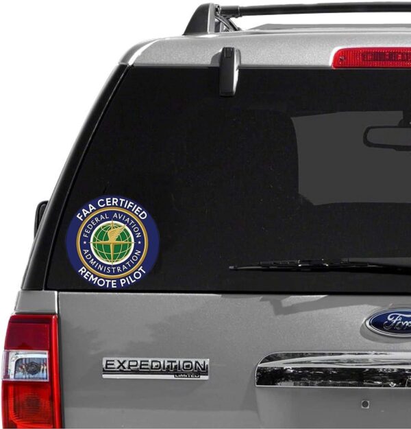 2-Pack FAA Certified Remote Pilot Drone Sticker Decal - 4 Inches - Drone Stickers for Car Truck Van Window Bumper Laptop Tablet Cup Tumbler and Any Smooth Surface - Image 4