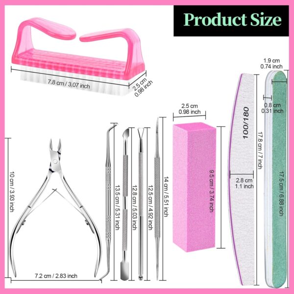 FANDAMEI Nail Care Kit, Nail Files 100/180, Nail Buffer Block, Cuticle Nippers, Cuticle Trimmer, Cuticle Pusher, Nail Tools, Nail Kit, Pedicure & Manicure Tools, Nail Prep Kit, Manicure Kit for Women - Image 7