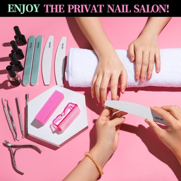 FANDAMEI Nail Care Kit, Nail Files 100/180, Nail Buffer Block, Cuticle Nippers, Cuticle Trimmer, Cuticle Pusher, Nail Tools, Nail Kit, Pedicure & Manicure Tools, Nail Prep Kit, Manicure Kit for Women - Image 6