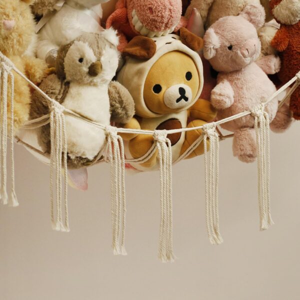 Stuffed Animal Storage Hammock or Net Corner - Large Toy Hammock Net for Stuffed Animals Room Decor - Cute Stuff Animal Organizer Plush Holder - Kids Baby Nursery Essentials Wall Bedroom Home Decor - Image 4
