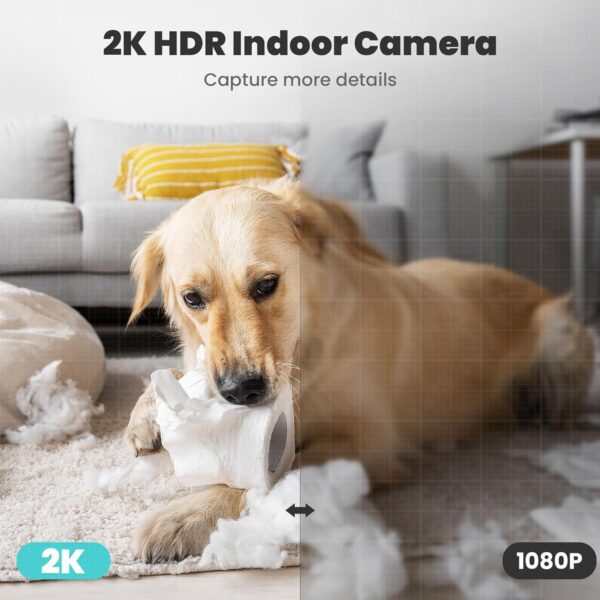 litokam 2K Indoor Security Camera, 360° Cameras for Home Security Indoor with Motion Detection, Pet Cam with Phone App, Baby Monitor-Night Vision - Image 3