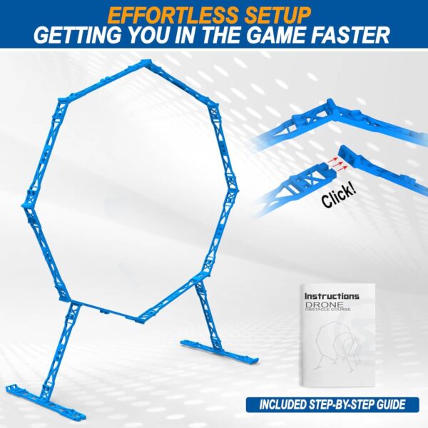 Drone Obstacle Course, Includes 3 Pack Easy to Build Obstacle Hoop, FPV Racing Drone Loop Gate, Suitable Competition RC FPV Racing of Drones or Model Aircraft Games for Age 6-12 Kids or Adults - Image 5