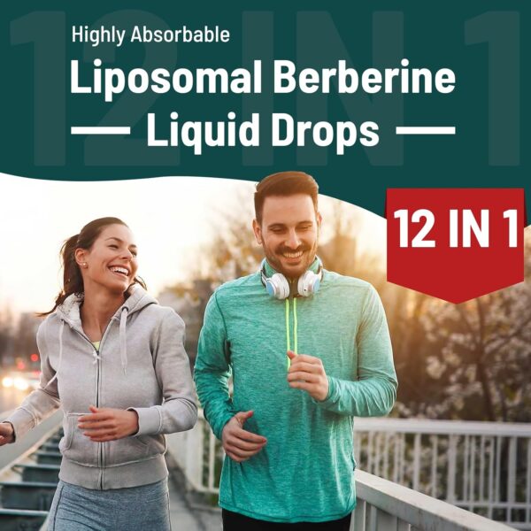 Berberine HCl Supplement 3000 mg - Liposomal Berberine HCl Liquid - AMPK Activator with Turmeric, Ceylon Cinnamon, 12 Natural Ingredients - 2 fl oz - Image 6