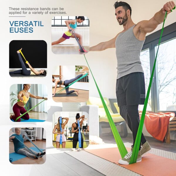 5 Pcs Professional Resistance Bands. Latex-Free, Elastic Band, Work Out Bands, Stretch Bands for Working Out Women or Men, Exercise Bands Set for Physical Therapy, Yoga, Pilates - Image 3
