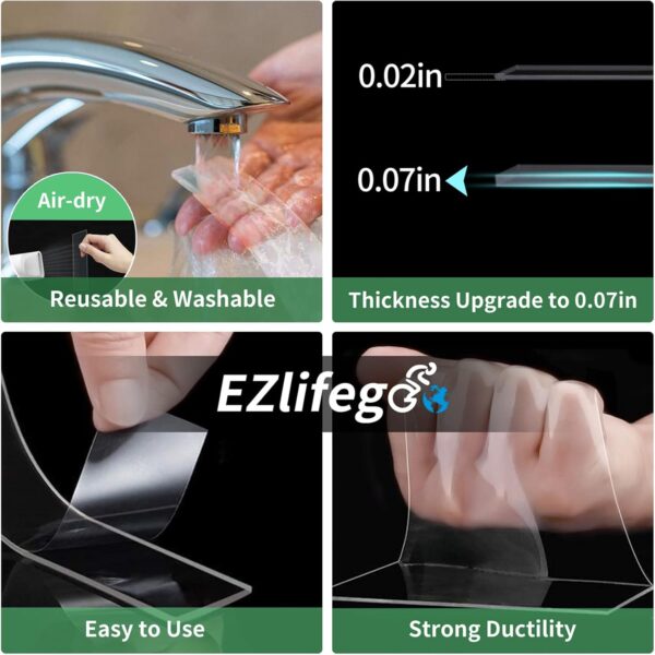 Double Sided Tape Heavy Duty(Extra Large 16.5FT), Nano Adhesive Mounting Tape Wall Decor,Sticky Picture Hanging Adhesive Strips Poster Tape - Image 5
