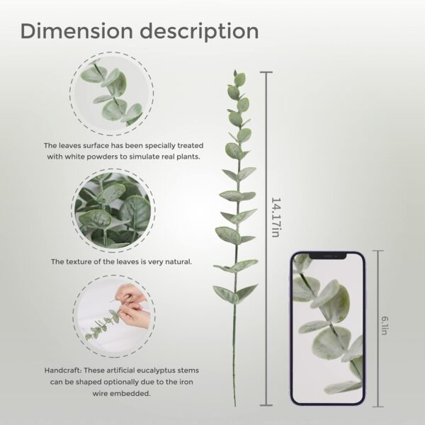 18pcs Eucalyptus Stems Artificial Eucalyptus Leaves Stems Artificial Fake Flowers for Home Office Flowers Bouquet Centerpiece Wedding Decoration Christmas Decor 2025 - Image 2