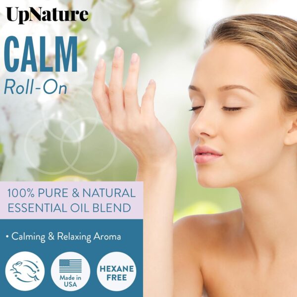 UpNature Calm Essential Oil Roll On - 100% Natural Stress Relief Aromatherapy - Relaxation Self Care Gifts for Women - Nurse Essentials - Image 2