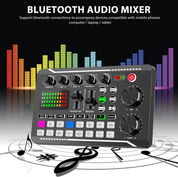 Professional Audio Mixer, SINWE Live Sound Card and Audio Interface with DJ Mixer Effects and Voice Changer,Podcast Production Studio Equipment, Prefect for Streaming/Podcasting/Gaming - Image 6