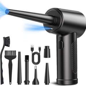 Compressed Air Duster, 3 Gear to 51000RPM Cordless Electric Air Duster, 6000mAh Rechargeable Air Blower with LED Light for Laptop Computer Camera Keyboard Cleaning Dust Hair Replace Compressed Air Can
