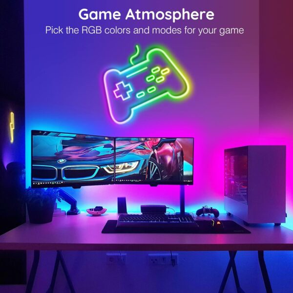AILBTON 20Ft Neon Rope Lights,Flexible Led Rope Lights Control with App/Remote,Multiple Modes Rope Lights,IP65 Outdoor RGB Led Neon Lights,Music Sync Gaming Led Neons Light Strip for Bedroom Decor - Image 3