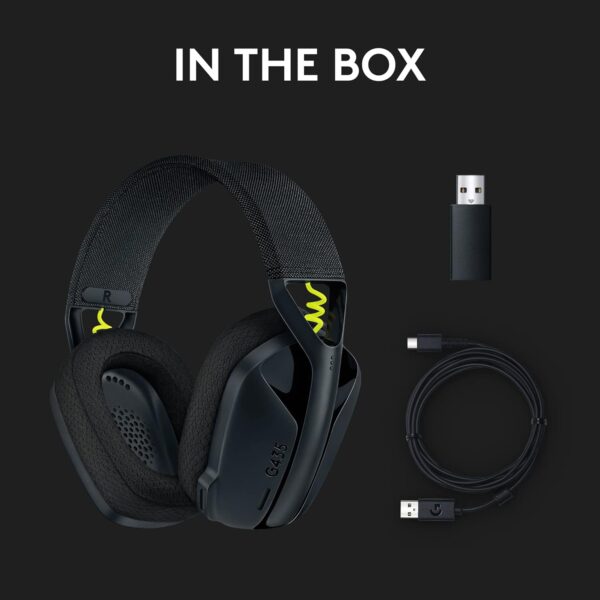 Logitech G435 LIGHTSPEED Wireless Bluetooth Gaming Headset - Lightweight, built-in mics, 18h battery, compatible with Dolby Atmos, PC, PS4, PS5, Nintendo Switch, Mobile - Black - Image 9