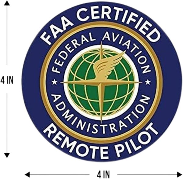 2-Pack FAA Certified Remote Pilot Drone Sticker Decal - 4 Inches - Drone Stickers for Car Truck Van Window Bumper Laptop Tablet Cup Tumbler and Any Smooth Surface - Image 2
