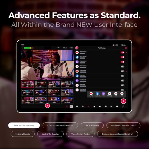 YoloLiv YoloBox Extreme, 4K NDI All-in-One Live Streaming Equipment with 8 HDMI Inputs, 2 HDMI Out, ISO Recording, for Facebook, YouTube, RTMP, SRT - Image 4