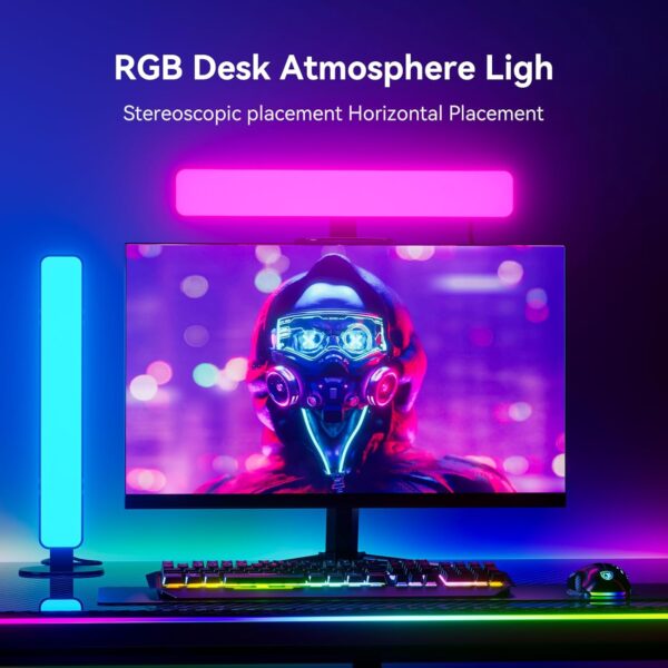 LED Light Bar, Music Sync RGB Light Bar, USB Ambient Lamp, Color Changing Gaming TV Backlight with Remote Control, 15 Dynamic Modes for Room Gaming Decoration - Image 3