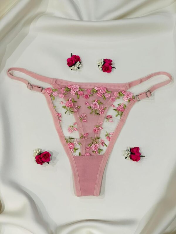 Sheer Flowery Embroidery Underwire Bra and Underwear Panty Matching Set Lingerie For Women… - Image 7