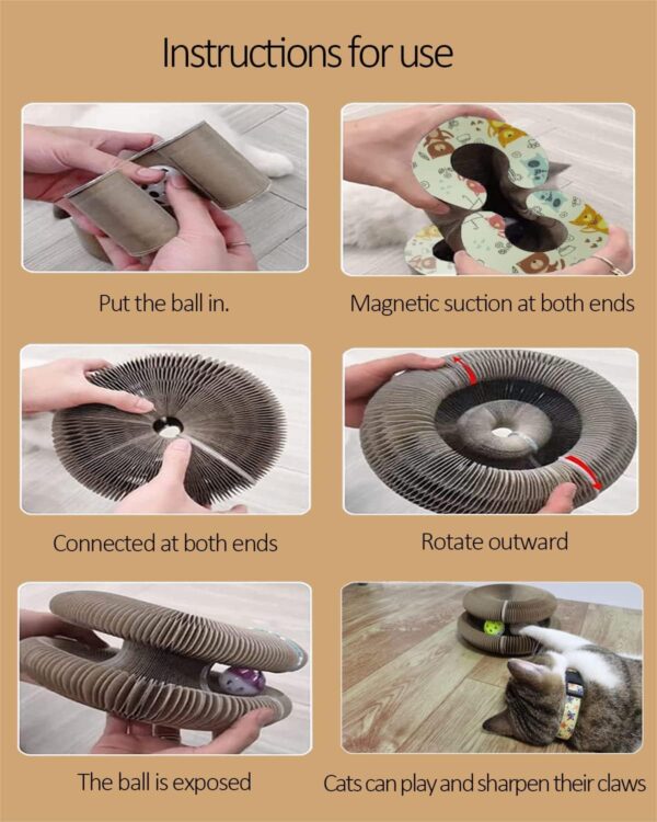 Magic Organ Cat Scratcher Board Cat Ball Adventure The Ultimate Interactive Mental Physical Exercise for Indoor Cats Toy - Image 5