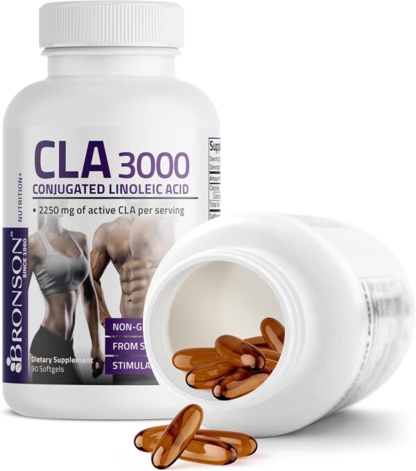Bronson CLA 3000 Extra High Potency Supports Healthy Weight Management Lean Muscle Mass Non-Stimulating Conjugated Linoleic Acid, 90 Softgels - Image 6
