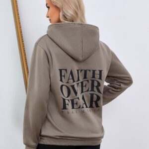 Women's Letter Print Hoodies Oversized Sweatshirt Long Sleeve Tops Pullover Pocketed Streetwear Women Outfits